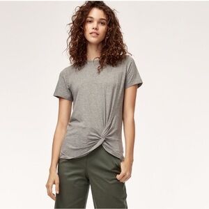 Babaton Gray Knot Front Women's Top